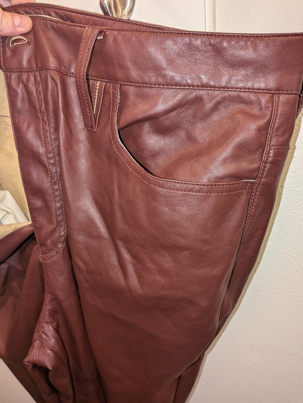 Red Leather Madewell Skinny Pant